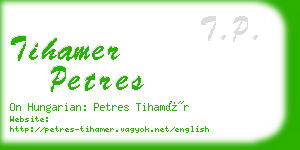tihamer petres business card